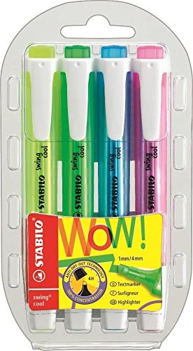 Stabilo Swing Cool Highlighters Wallet of 4 Stabilo Swing Cool Highlighters Wallet of 4