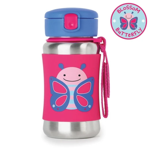 مطرة بمصاص معزولة من الستانلس ستيل للاطفال للاستخدام اثناء التنقل من سكيب هوب بيبي زو، 12 اونصة, فراشة مطرة بمصاص معزولة من الستانلس ستيل للاطفال للاستخدام اثناء التنقل من سكيب هوب بيبي زو، 12 اونصة, فراشة