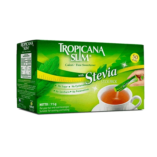 Tropicana Slim Zero Calorie Stevia Sweetener 50pc Tropicana Slim Zero Calorie Stevia Sweetener 50pc