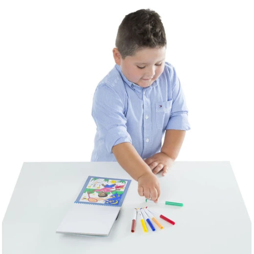 Melissa & Dough On the Go Color by Numbers Kids' Design Boards With 6 Markers - Blue - Melissa &amp; Doug - Image 2