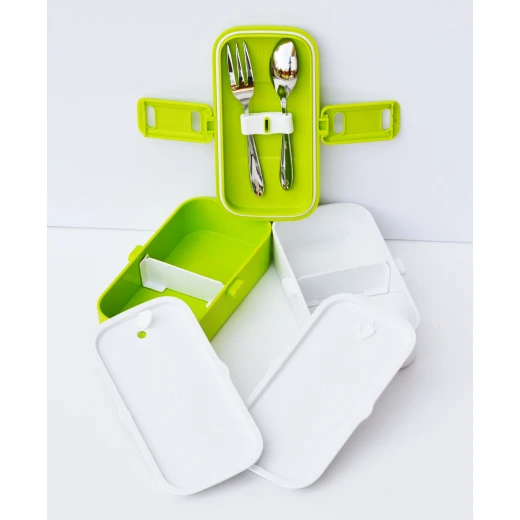 Look Back Lunch Box for Kids Adults, 2 layers, Leak Proof, FDA Approved-Green - Look Back - Image 9