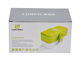 Look Back Lunch Box for Kids Adults, 2 layers, Leak Proof, FDA Approved-Green - Look Back - Image 3