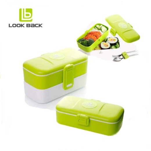 Look Back Lunch Box for Kids Adults, 2 layers, Leak Proof, FDA Approved-Green Look Back Lunch Box for Kids Adults, 2 layers, Leak Proof, FDA Approved-Green
