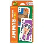 School Zone Farm Animal Rummy Card Game for Kids: Matching and Counting Educational Fun - School Zone