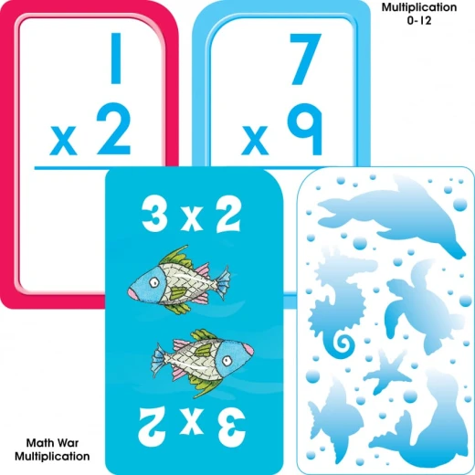 School Zone Math Flash Cards 4 Pack Bundle: Multiplication, Division, Telling Time & Managing Money for Grades 3 & 4 Students - School Zone - Image 3