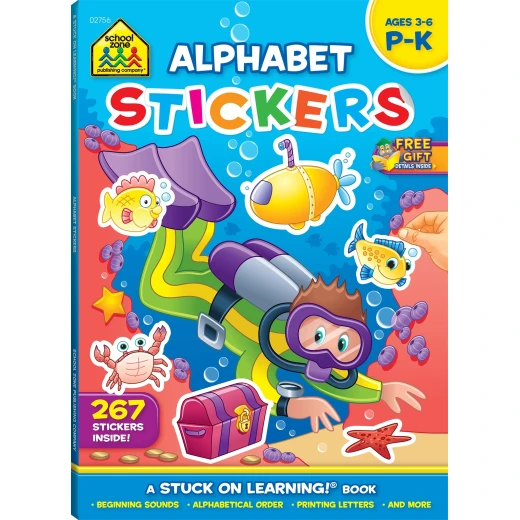 School Zone Alphabet Stickers Workbook for Ages 3-6: Fun Educational Activities for Early Literacy & Pre Writing Skills for Preschoolers School Zone Alphabet Stickers Workbook for Ages 3-6: Fun Educational Activities for Early Literacy & Pre Writing Skills for Preschoolers
