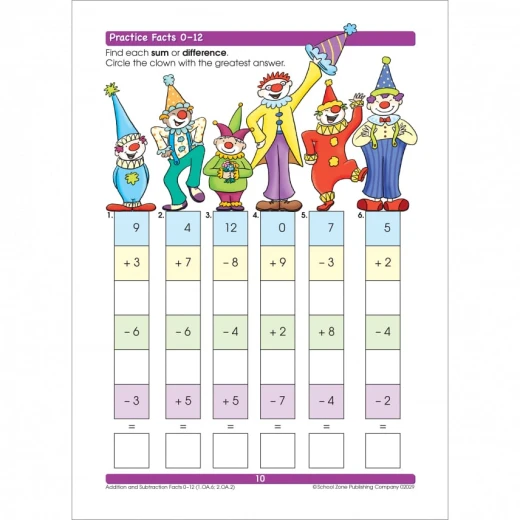 School Zone Addition & Subtraction 1-2 Workbook - School Zone - Image 4