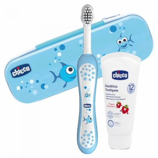 Chicco Oral Set Light Without Fluoride, Blue - تشيكو - Image 4