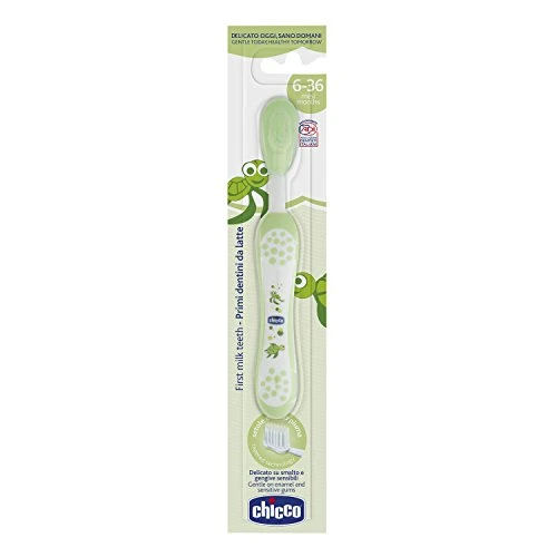 Chicco- Green -  Milk Teeth toothbrush (6 m - 3yrs) - تشيكو - Image 7