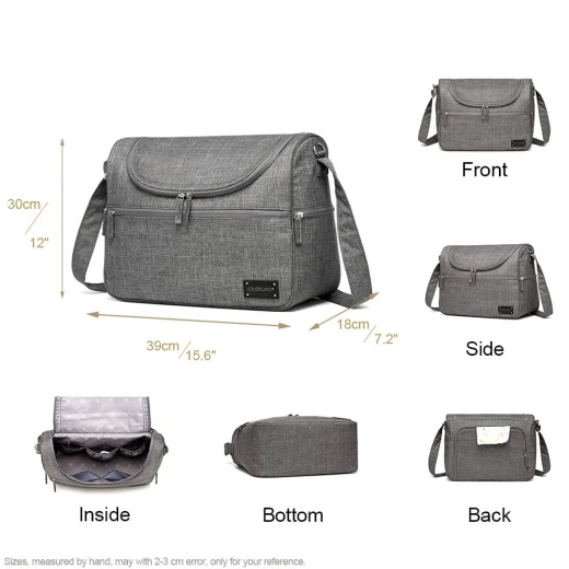 Colorland Herman Shoulder Baby Changing Bag (Gray) - Colorland - Image 9
