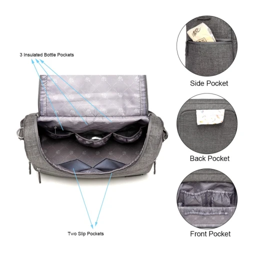 Colorland Herman Shoulder Baby Changing Bag (Gray) - Colorland - Image 11