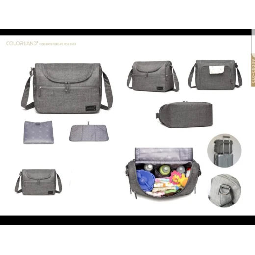 Colorland Herman Shoulder Baby Changing Bag (Gray) - Colorland - Image 12