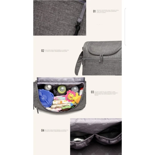 Colorland Herman Shoulder Baby Changing Bag (Gray) - Colorland - Image 2