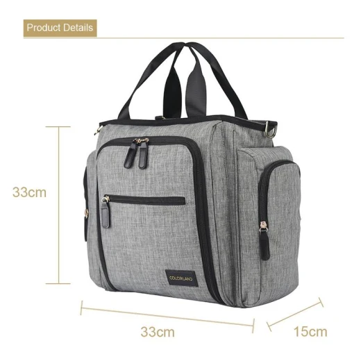 Colorland Gabrielle Tote Baby Changing Bag, Heather Grey - Colorland - Image 5