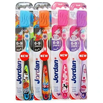 Jordan Children's Toothbrush Jordan Step 3 (6-9 years) Soft Brush with a Cap for Travel - Orange - Jordan - Image 4
