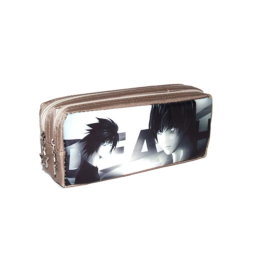 Rectangle Anime Pencil Case, Brown Rectangle Anime Pencil Case, Brown