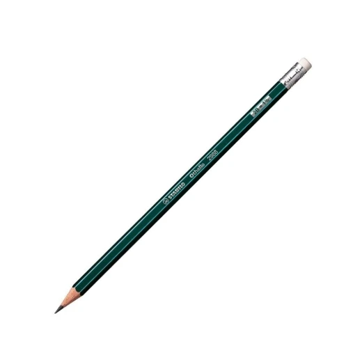 Stabilo Othello Pencil with Rubber Green with Stripes -12 Pencils - ستابيلو - Image 2