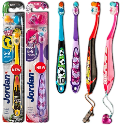 Jordan Children's Toothbrush Jordan Step 3 (6-9 years) Soft Brush with a Cap for Travel - Orange - Jordan - Image 2