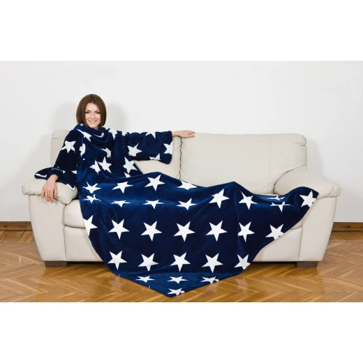 KANGURU Deluxe STARS Fleece Blanket With Sleeves KANGURU Deluxe STARS Fleece Blanket With Sleeves