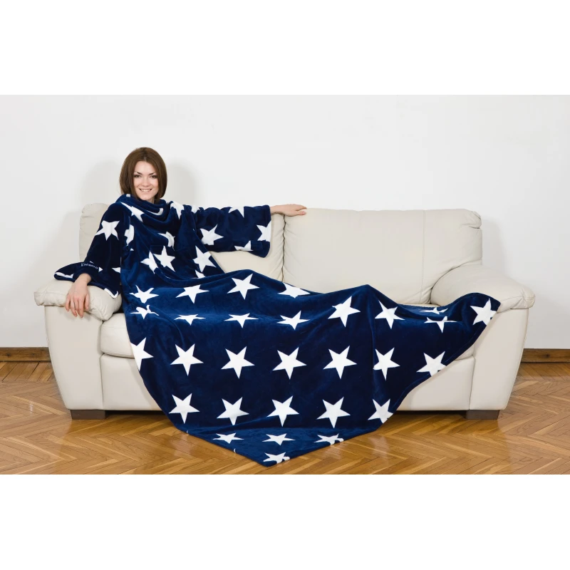 KANGURU Deluxe STARS Fleece Blanket With Sleeves - كانغرو