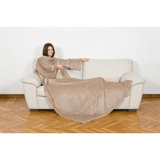KANGURU Deluxe Cream Fleece Blanket With Sleeves - Cream Plain KANGURU Deluxe Cream Fleece Blanket With Sleeves - Cream Plain