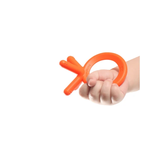 Comotomo Baby Finger Sized Silicone Teether, Orange Color - Comotomo - Image 6