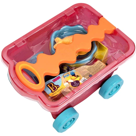 B. toys – Wavy-Wagon – Travel Beach Buggy (Red) with 11 Funky Sand Toys B. toys – Wavy-Wagon – Travel Beach Buggy (Red) with 11 Funky Sand Toys