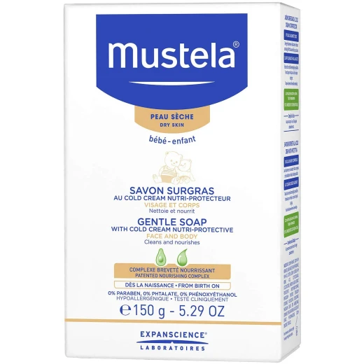Mustela Gentle Soap with Cold Cream Nutri-protective, 150 gram Mustela Gentle Soap with Cold Cream Nutri-protective, 150 gram