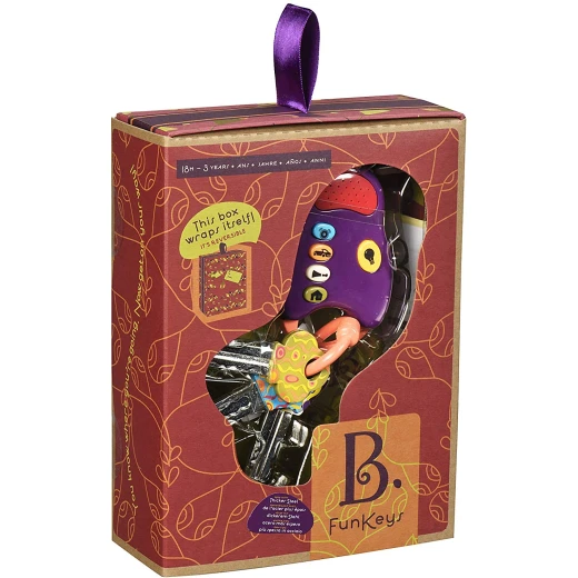 B. toys – FunKeys Toy – Funky Toy Keys for Toddlers and Babies – Toy Car Keys and Purple Remote with Light and Sounds B. toys – FunKeys Toy – Funky Toy Keys for Toddlers and Babies – Toy Car Keys and Purple Remote with Light and Sounds