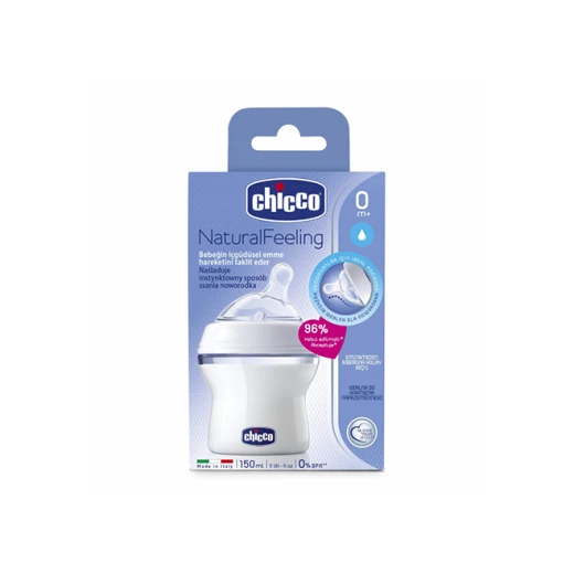 Chicco Natural Feeling 150 ML Bottle - Regular Flow, 0m+ Chicco Natural Feeling 150 ML Bottle - Regular Flow, 0m+