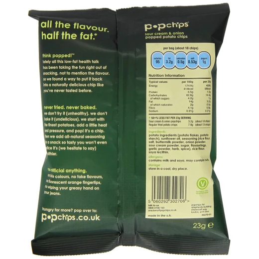 POP Chips Sour Cream & Onion Potato 23g - Pop Chips - Image 2