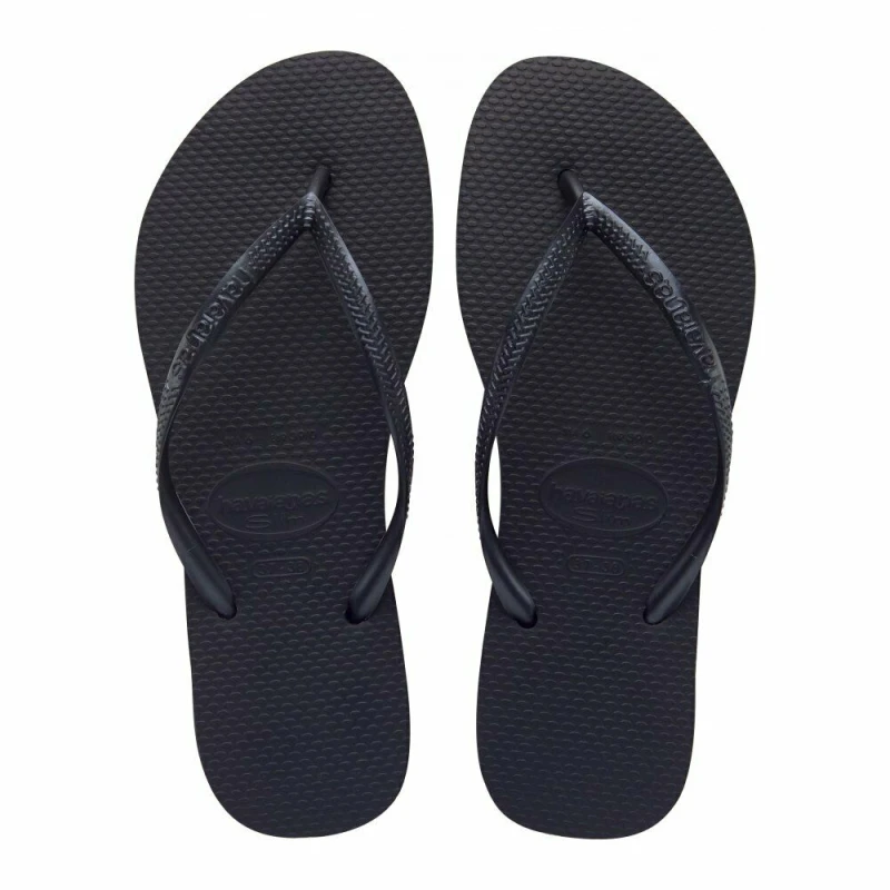 Havaianas Slim Black Thongs, Size 39/40 - Havaianas
