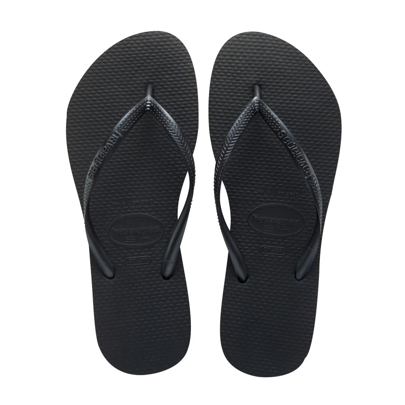 Havaianas Slim Black Thongs, Size 37/38 - Havaianas