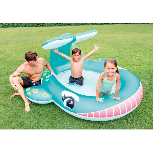 Intex Whale Spray Pool, 201 x 196 x 91 Cm Intex Whale Spray Pool, 201 x 196 x 91 Cm