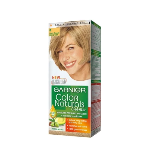 Garnier Color Naturals Nourishing Cream Hair Dye, #8 Light Blonde - Garnier - Image 2