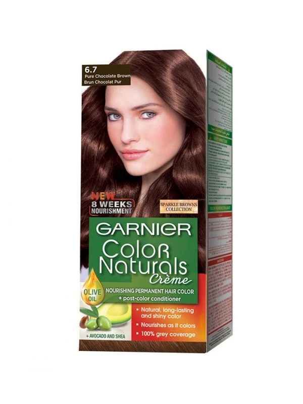 Garnier Color Naturals Cream Hair Color 6.7 Pure Chocolate Brown - Garnier