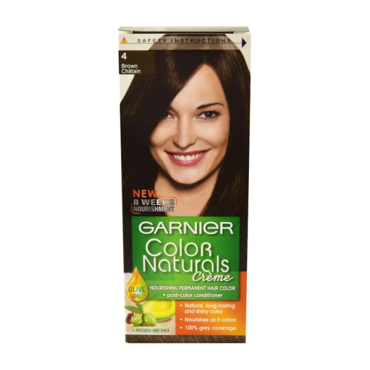 Garnier Color Naturals Nourishing Cream Hair Dye, 4 Brown Garnier Color Naturals Nourishing Cream Hair Dye, 4 Brown