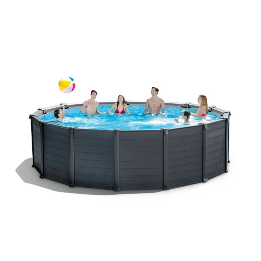 بركة سباحة دائرية باللون الرمادي, 4.78*1.24 متر من انتكس - انتكس - Image 3