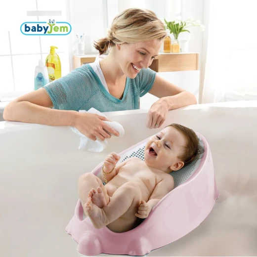 مقعد دعم إستحمام للأطفال من بيبي جيم, زهري - بيبي جيم - Image 2