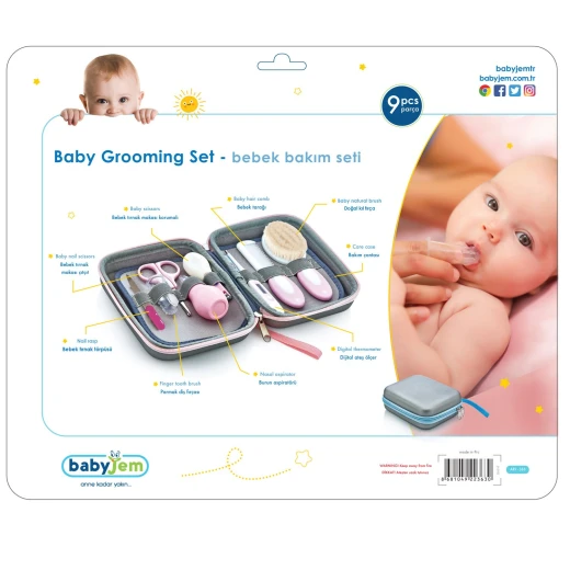 Baby jem baby grooming set pink 9 pieces - BabyJem - Image 3