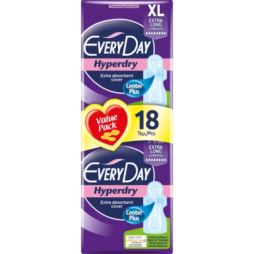 EveryDay Hyperdry Pads Ultra Plus Extra Long, 18 pads EveryDay Hyperdry Pads Ultra Plus Extra Long, 18 pads