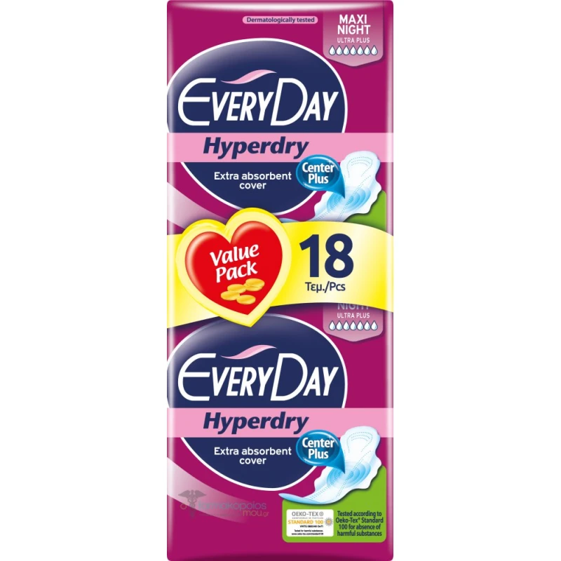 EveryDay Sensitive Pads Maxi Night, 18 pads - EveryDay