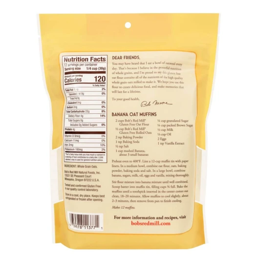 Bob's Red Mill, Whole Grain Oat Flour, 510 g - Bob's Red Mill - Image 3