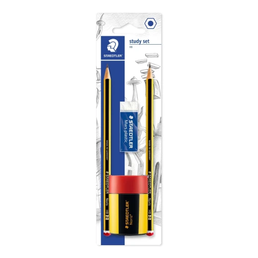 Staedtler Blistercard Containing 2 Graphite Pencils HB, 1 Eraser and 1 Tub Sharpener Staedtler Blistercard Containing 2 Graphite Pencils HB, 1 Eraser and 1 Tub Sharpener