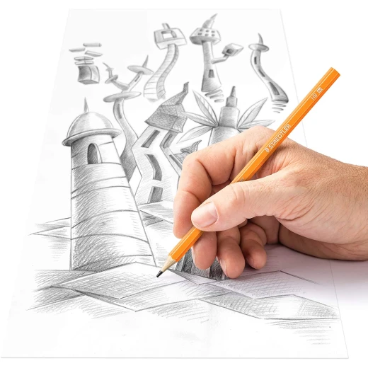 Staedtler Wopex - Graphite Pencils Neon Kit - Orange, with Sharpener and Eraser - Staedtler - Image 3