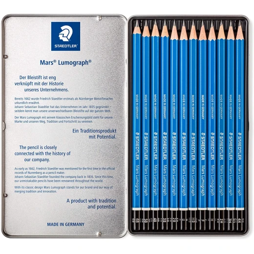 Staedtler Mars Lumograph - Fine Point Pencils Pack of 12 - ستدلر - Image 2