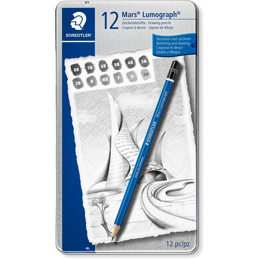 أقلام الرصاص ستيدلر مارس لوموغراف مع درجات ناعمة - علبة بها 12 قطعة أقلام الرصاص ستيدلر مارس لوموغراف مع درجات ناعمة - علبة بها 12 قطعة