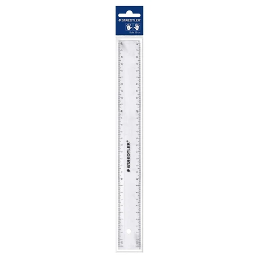 Staedtler Flat Ruler Plastic 30 cm Clear Staedtler Flat Ruler Plastic 30 cm Clear
