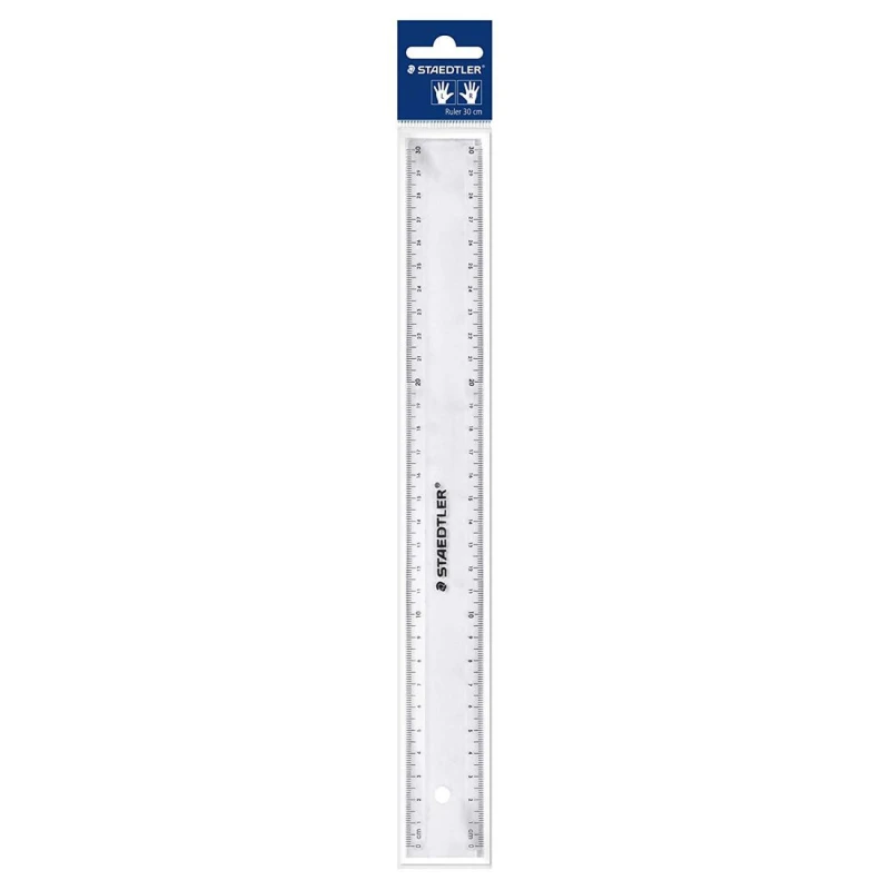 Staedtler Flat Ruler Plastic 30 cm Clear - ستدلر
