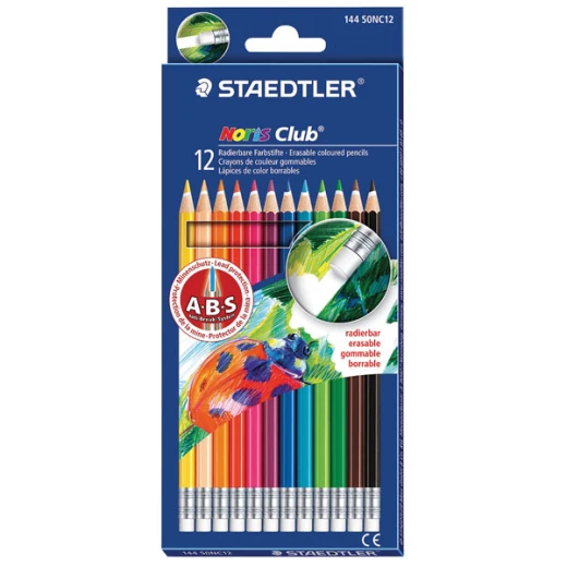 Staedtler Noris Club 144 Erasable Colored Pencils, Pack of 12 Staedtler Noris Club 144 Erasable Colored Pencils, Pack of 12